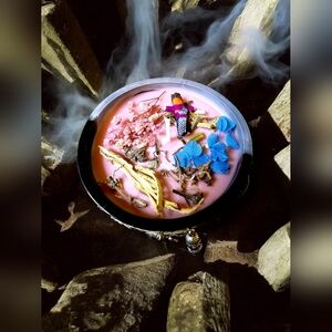 Protection candle, Paganism. Intentional candle with esoteric herbs. Gift Inside